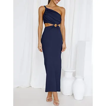 ANRABESS Sexy Sleeveless Bodycon Maxi Dress for Women