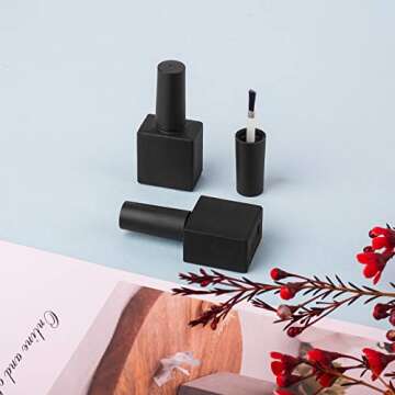 GTHER 20PCS Empty Nail Polish Bottles, Glass Refillable Nail Polish Bottles Container Vials with Bru...