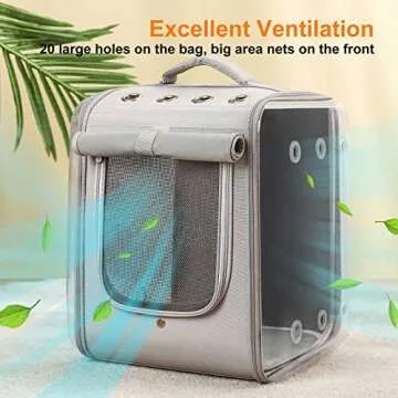 Petseek Cat Backpack Carrier Large Pet Backpack Carrier, 17lbs Load-Bearing Ventilated Design Dog Backpack Carrier for Small Dogs, Sturdy Cat Bubble Backpack for Travel, Hiking & Outdoor Use, Grey