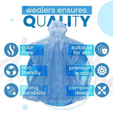 Wealers Rain Ponchos - Bulk Pack Waterproof Emergency Gear