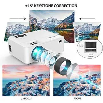 DBPOWER Upgraded Mini Projector with 3500 Lux Brightness