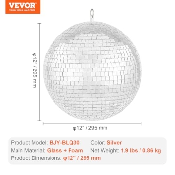 12" VEVOR Mirror Disco Ball for All Occasions