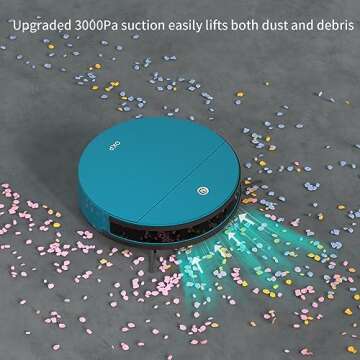 OKP Robot Vacuum Cleaner, 3000Pa Strong Suction, 150 Min Automatic Self-Charging Robotic Vacuum with Auto-Boost Carpet Cleaning, Wi-Fi/APP/Alexa Home Robot for Pet Hair, Carpet, Hard Floor Room