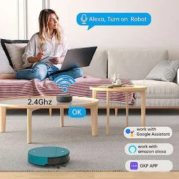 OKP Robot Vacuum Cleaner, 3000Pa Strong Suction, 150 Min Automatic Self-Charging Robotic Vacuum with Auto-Boost Carpet Cleaning, Wi-Fi/APP/Alexa Home Robot for Pet Hair, Carpet, Hard Floor Room