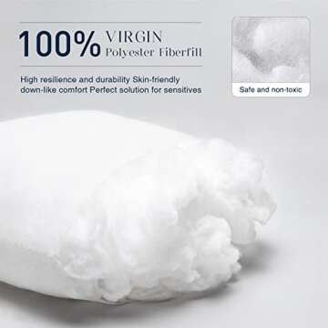 Phantoscope Pillow Inserts, Hypoallergenic 100% Virgin Fiber Square Form Microfiber Throw Pillow Ins...