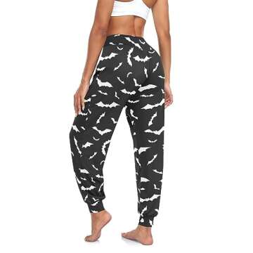 Halloween Bats Women's Cozy Yoga Joggers Pants Stylish Dance Sweatpants, L