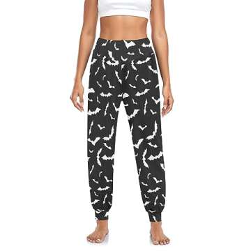 Halloween Bats Women's Cozy Yoga Joggers Pants Stylish Dance Sweatpants, L