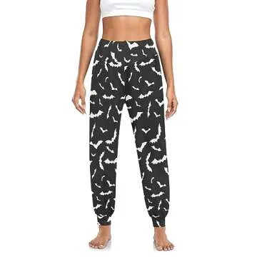 Halloween Bats Women's Cozy Yoga Joggers Pants Stylish Dance Sweatpants, L