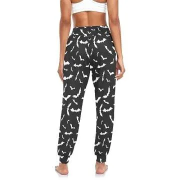 Halloween Bats Women's Cozy Yoga Joggers Pants Stylish Dance Sweatpants, L