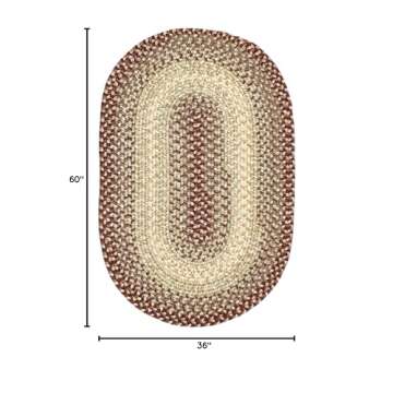 Super Area Rugs Braided Rugs 3X5 Durable Entryway Rug - Ridgewood Farmhouse Braided Rug for High Tra...