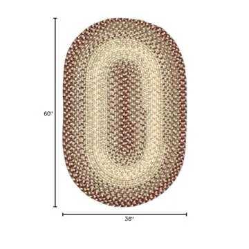 Super Area Rugs Braided Rugs 3X5 Durable Entryway Rug - Ridgewood Farmhouse Braided Rug for High Tra...