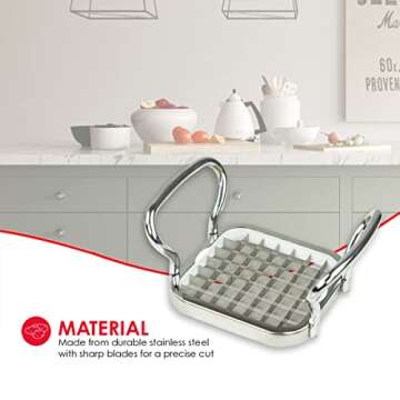 Home Basics French Fry Cutter - Perfect Fries With Easy Grip Handles