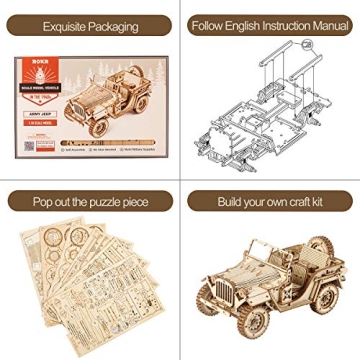 ROKR 3D Wooden Puzzle - Mechanical Car Model Kit