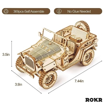 ROKR 3D Wooden Puzzle - Mechanical Car Model Kit