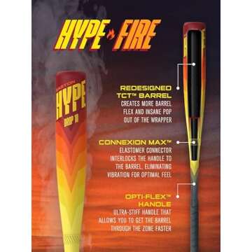 Easton | HYPE FIRE Baseball Bat | USSSA | 2 3/4" Barrel | Orange | 30" | -10