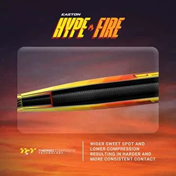 Easton | HYPE FIRE Baseball Bat | USSSA | 2 3/4" Barrel | Orange | 30" | -10