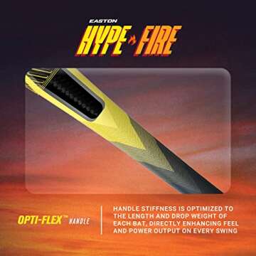 Easton | HYPE FIRE Baseball Bat | USSSA | 2 3/4" Barrel | Orange | 30" | -10