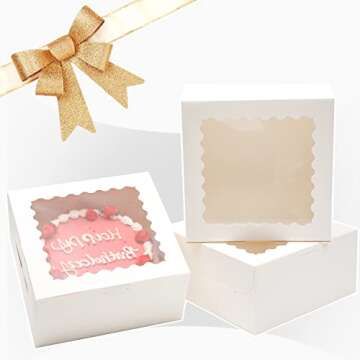 Elegant 10x10x5 Bakery Cake Boxes - 18 Pack Bundle