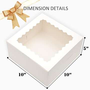 Elegant 10x10x5 Bakery Cake Boxes - 18 Pack Bundle