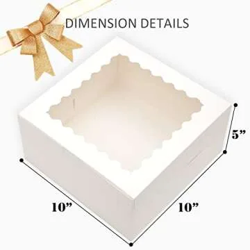 Elegant 10x10x5 Bakery Cake Boxes - 18 Pack Bundle