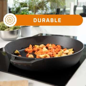 Bruntmor 16-Inch Pre-Seasoned Cast Iron Skillet