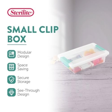 Sterilite 12-Pack Clip Box for Crafts and Office Storage