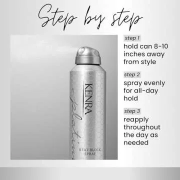 Kenra Platinum Heat Block Spray 22 | Heat Protecting Hairspray | High Hold For Ultimate Style Longevity | Clean Release From Hot Tools | All Hair Types | 8 oz