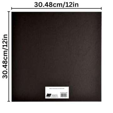 Grafix Medium Weight Chipboard – 12"x12", Black Acid-Free 0.057” Sheets, Create Three-Dimensional Embellishments for Cards, Papercrafts, Mixed Media, Home Décor, and More, Pack of 25