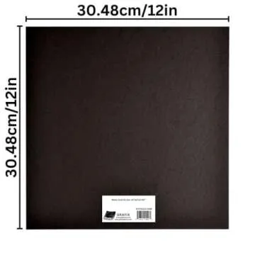 Grafix Medium Weight Chipboard – 12"x12", Black Acid-Free 0.057” Sheets, Create Three-Dimensional Embellishments for Cards, Papercrafts, Mixed Media, Home Décor, and More, Pack of 25