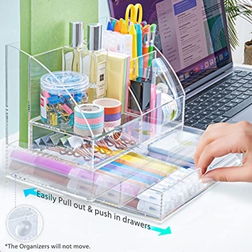 ARCOBIS Acrylic Desk Organizer with Spacious Drawers