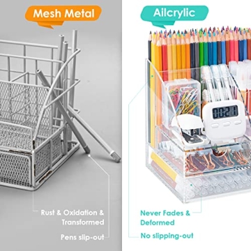 ARCOBIS Acrylic Desk Organizer with Spacious Drawers