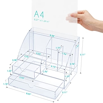 ARCOBIS Acrylic Desk Organizer with Spacious Drawers