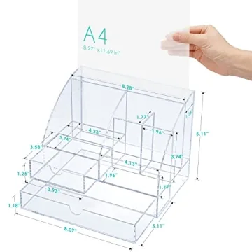 ARCOBIS Acrylic Desk Organizer with Spacious Drawers