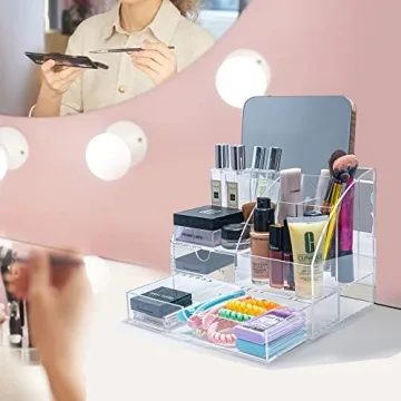 ARCOBIS Acrylic Desk Organizer with Spacious Drawers