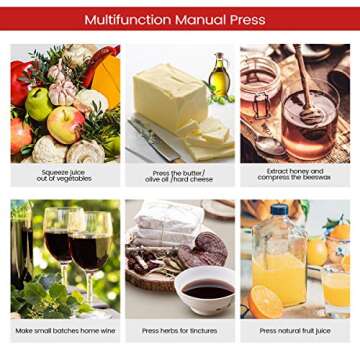 Cheese Tincture Herb Fruit Wine Manual Press - 0.53 Gallon Stainless Steel Barrels Press Machine for...