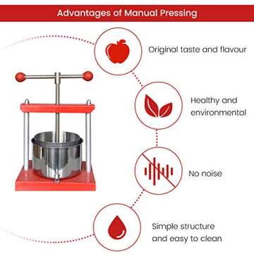 Cheese Tincture Herb Fruit Wine Manual Press - 0.53 Gallon Stainless Steel Barrels Press Machine for Juice, Vegetable,Wine,Olive Oil