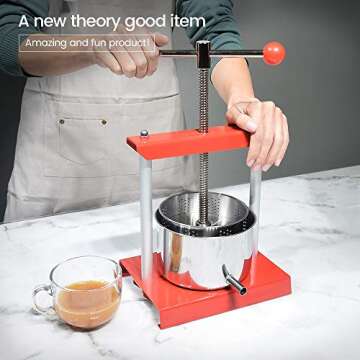 Cheese Tincture Herb Fruit Wine Manual Press - 0.53 Gallon Stainless Steel Barrels Press Machine for Juice, Vegetable,Wine,Olive Oil