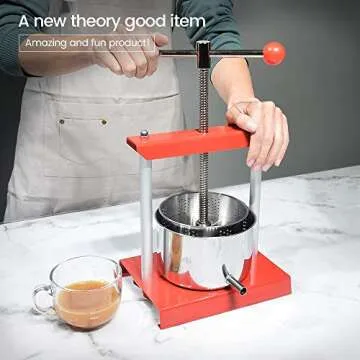 Cheese Tincture Herb Fruit Wine Manual Press - 0.53 Gallon Stainless Steel Barrels Press Machine for Juice, Vegetable,Wine,Olive Oil