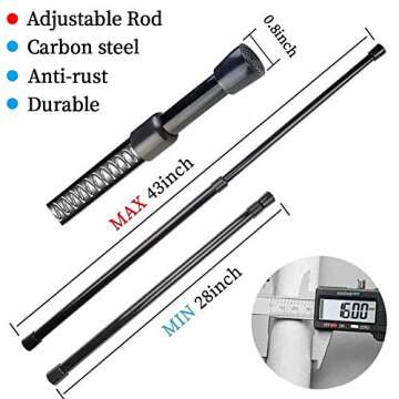 AIJIEGUANG 2pcs Spring Tension Curtain Rod，28-43 Inches Adjustable Expandable Pressure Black Curta...