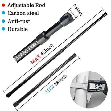 AIJIEGUANG 2pcs Spring Tension Curtain Rod，28-43 Inches Adjustable Expandable Pressure Black Curta...