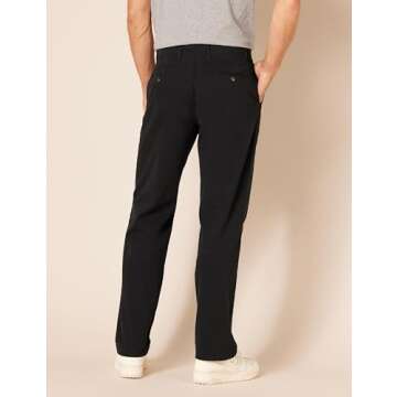 Amazon Essentials Men's Classic-Fit Casual Stretch Chino Pant, Black, 34W x 32L