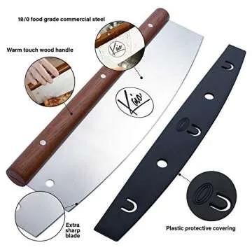 Premium Kaio Pizza Cutter with Mahogany Handle
