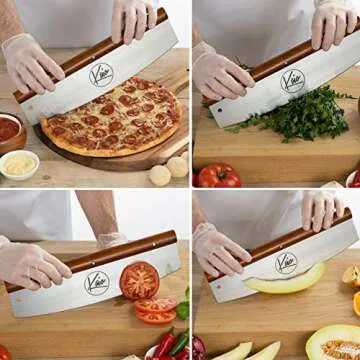 Premium Kaio Pizza Cutter with Mahogany Handle