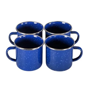 Stansport Enamel Tableware Set - 24 Pieces in Blue