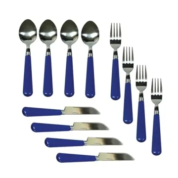 Stansport Enamel Tableware Set - 24 Pieces in Blue