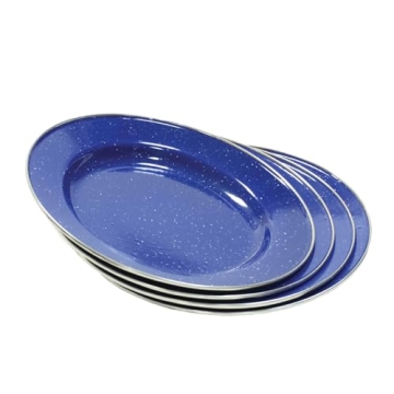 Stansport Enamel Tableware Set - 24 Pieces in Blue