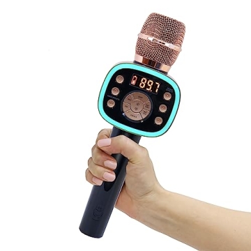 Carpool Karaoke Mic 2.0: Wireless Bluetooth Microphone with Voice Effects - Rose Gold