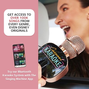 Wireless Bluetooth Karaoke Microphone with Voice Effects Rose Gold