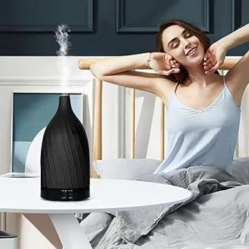 Essential Oil Diffuser Diffusers for Essential Oils Ceramic Essential Oil Diffuser Ceramic Oil Diffuser Color: Black…