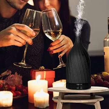 Essential Oil Diffuser Diffusers for Essential Oils Ceramic Essential Oil Diffuser Ceramic Oil Diffuser Color: Black…